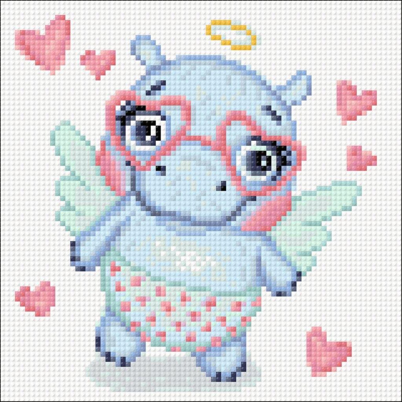 Romantic Hippo CS2694 7.9 x 7.9 inches Crafting Spark Diamond Painting Kit